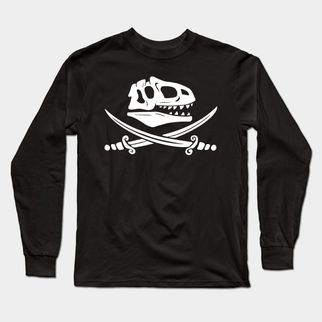 Allosaurus Jolly Roger Long Sleeve T-Shirt by Professor Lambeo Rolophus